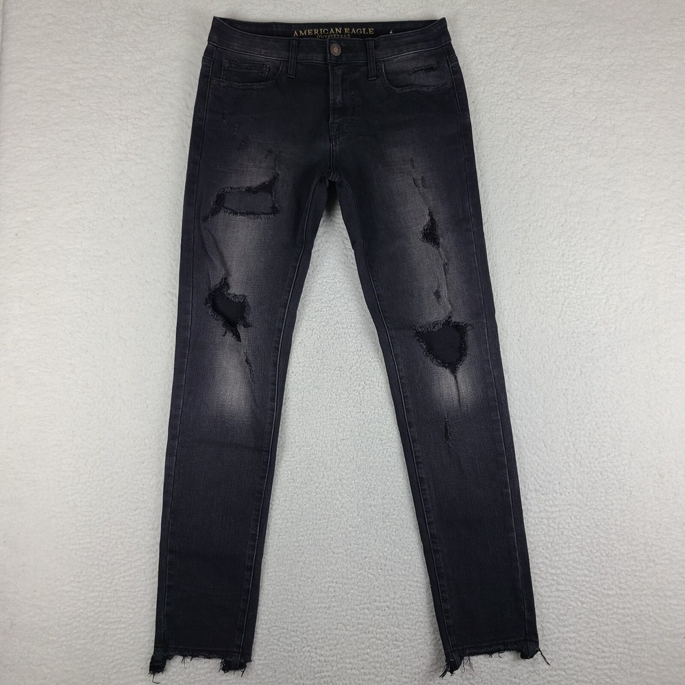 American Eagle Jeans Mens 30x32 Gray Skinny Extreme‎ Flex 4 Dark Wash Denim